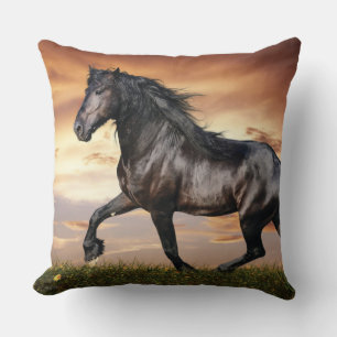 Coussin Beau Cheval Noir