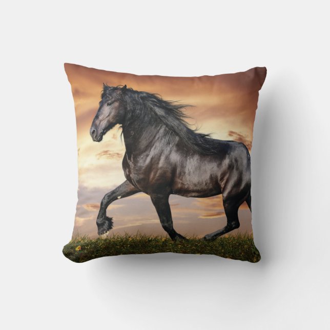 Coussin Beau Cheval Noir (Recto)