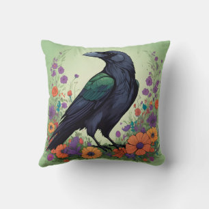 Coussin Beau Corbeau Noir