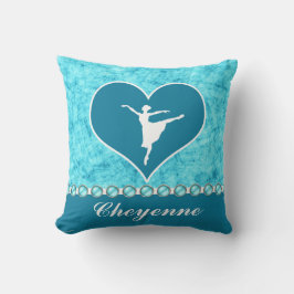 Coussin Beau danseur de turquoise avec le monogramme