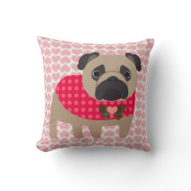 Coussin beau de carlin de jour de Valentines