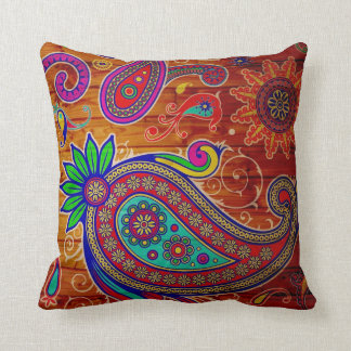 Coussin Beau design de paisley multicolore