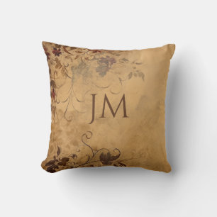 Coussin Beau design floral sur papier vintage