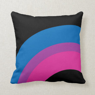 Coussin Beau drapeau Bisexuel Pride Arc-en-ciel Noir