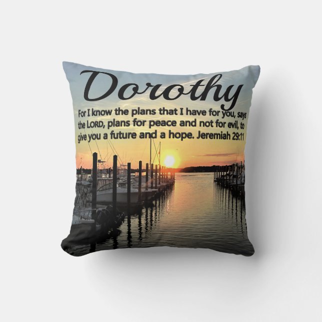 COUSSIN BEAU JEREMIAH 29:11 ENSOLEILLÉ SUR LE LAC PERSONNA (Recto)
