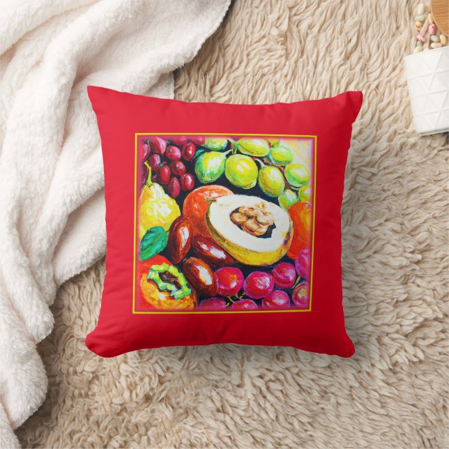 Coussin Beau Mélange de peinture de fruits de raisin. Comm (Couverture)