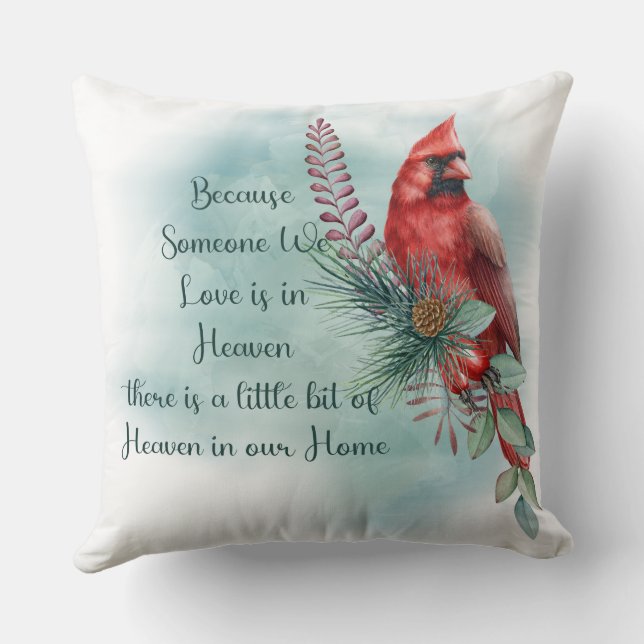 Coussin Beau Mémorial/Inspirationnel/Cardinal (Verso)