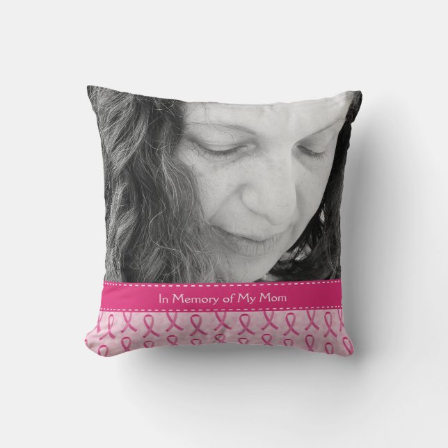 Coussin Beau mémorial rose fait sur commande de ruban (Recto)