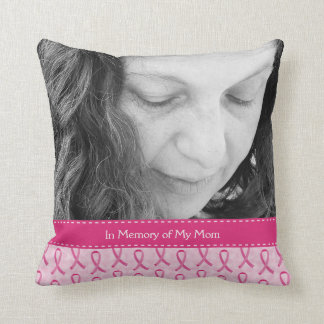 Coussin Beau mémorial rose fait sur commande de ruban