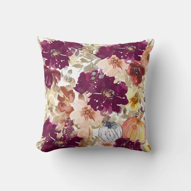 Coussin Beau Modèle Floral Avec Automne Lumineux (Recto)