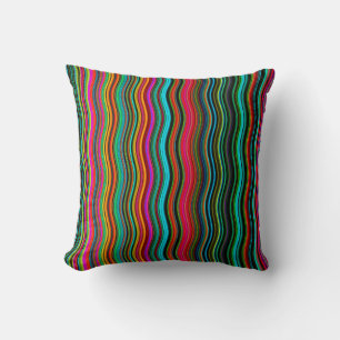 Coussin Beau Motif coloré Wavy Stripe