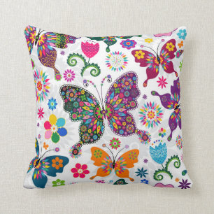 Coussin Beau Motif de papillon rétro