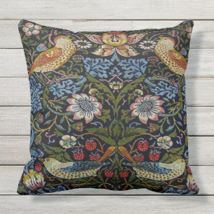 Coussin Beau motif de William Morris, nouveau d'art, vin