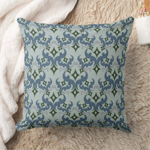 Coussin Beau motif ethnique de Damas pointillisme