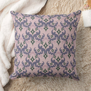 Coussin Beau motif ethnique de Damas pointillisme 