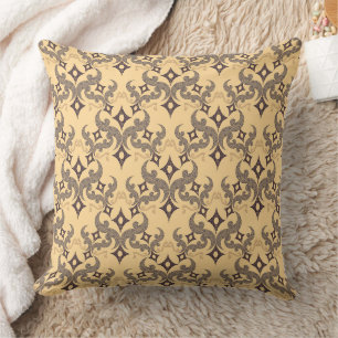 Coussin Beau motif ethnique de Damas pointillisme