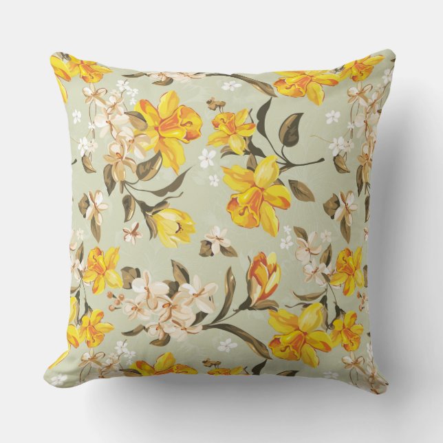 Coussin Beau motif floral lumineux élégant (Recto)