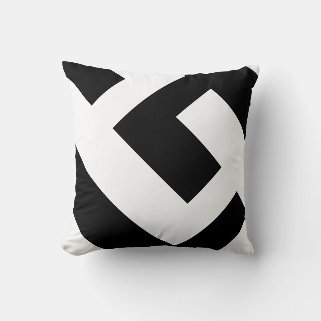 Coussin Beau noir et blanc moderne (Recto)