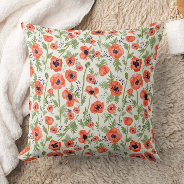 Coussin Beau Pépites Orange Motif Floral (Couverture)