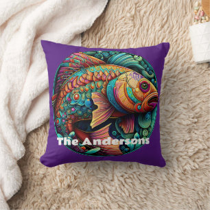 Coussin Beau Poisson Vibrant