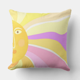 Coussin beau soleil peinture abstraite