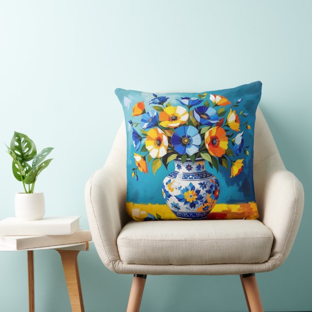 Coussin Beau vase de fleurs  (Chaise)