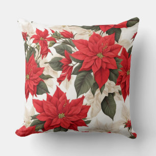 Coussin beauté hiver fleurs hiver hiver rouge fleurs