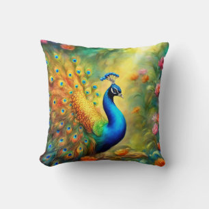 Coussin Beautiful Peacock in Garden Bird 98