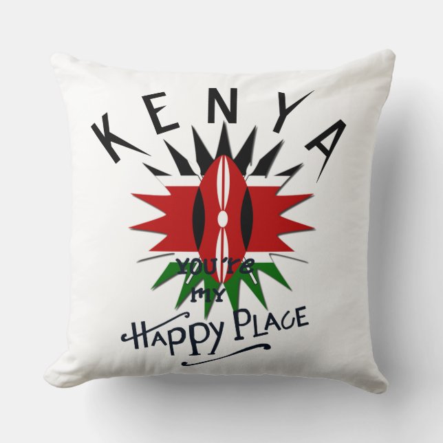Coussin Beautiful You are my Happy Place Kenya (Recto)