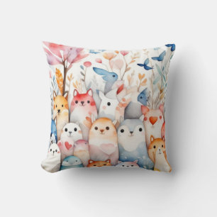 Coussin Beaux animaux floraux design mignon