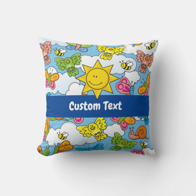 Coussin Bébé Animaux Arrière - plan (Recto)