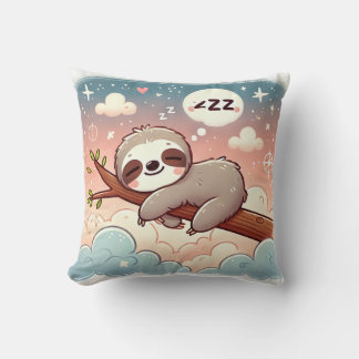 Coussin Bébé Animaux - Sleeping Sloth Nursery Wall Art