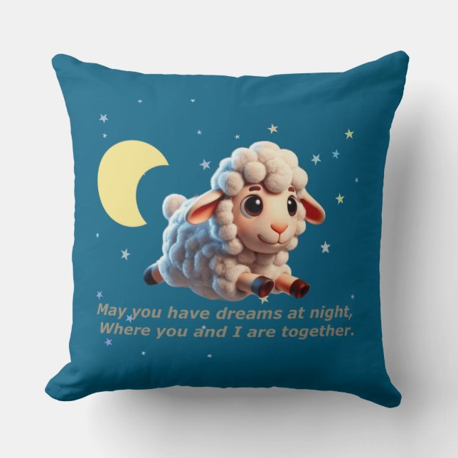 Coussin bébé avec berceuse et mouton (Recto)