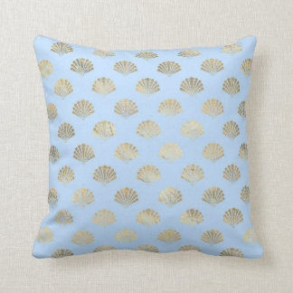 Coussin Bébé bleu et or Art déco Vintage motif floral