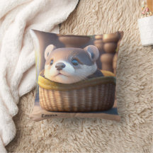 Bébé de loutre mignonne dans un panier - personnal