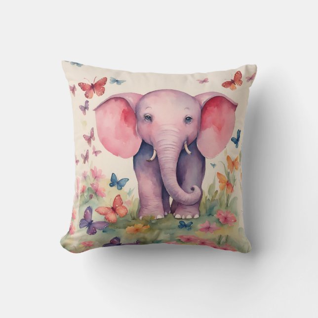 Coussin Bébé Eléphant Girls (Recto)