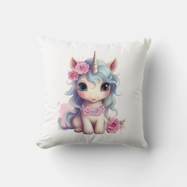 Coussin Bébé fée mignon Unicorn Imaginaire mousseux (Recto)