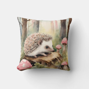 Coussin Bébé Hérisson rose champignons filles
