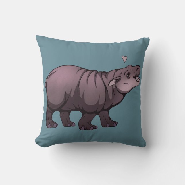 Coussin Bébé Hippopotame Nain (Recto)