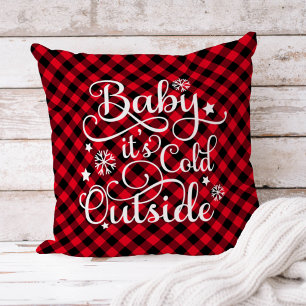 Coussin Bébé Il Fait Froid Dehors Plaid Rouge de Noël