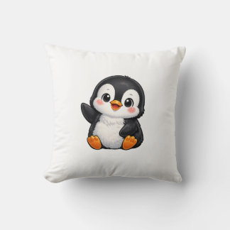Coussin Bébé manchot mignon faisant signe Personnage de de