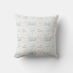 Coussin Bébé mignon éléphant et lapin animal Motif