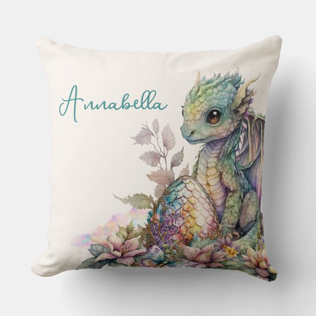 Coussin Bébé mignon Oeuf Dragon (Recto)