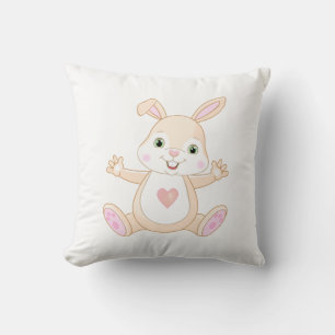 Coussin Bébé mignon orange sur blanc