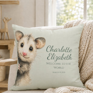 Coussin Bébé Opossum de la Forêt