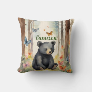 Coussin Bébé Ours Noir Genre Neutre Personnalisé