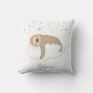 Coussin Bébé paresseux mignon dormant sur un nuage Personn