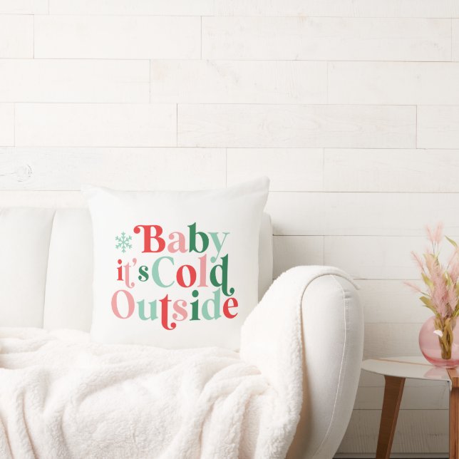 Coussin Bébé rétro Il fait froid dehors Noël (Canapé)