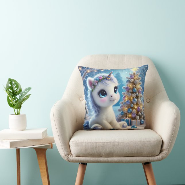 Coussin Bébé Unicorn Noël (Chaise)