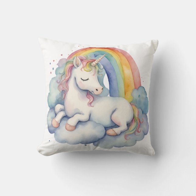 Coussin Bébé Unicorn Rainbow Cloud (Recto)
